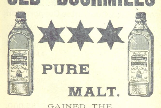 An old Bushmills pure malt whiskey ad 