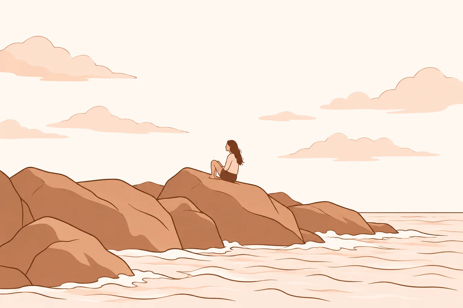 Stylized illustration: coastal photograph