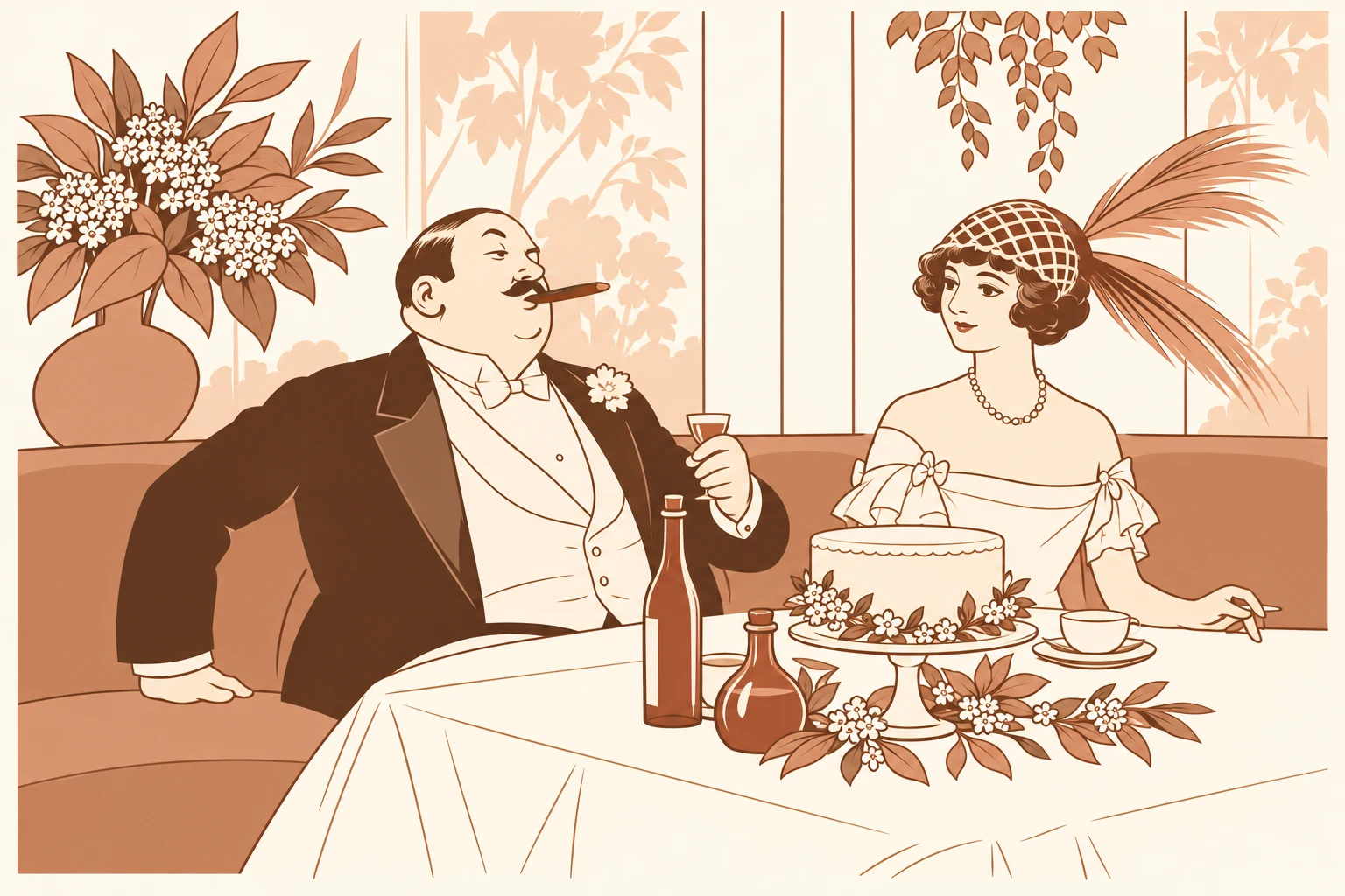 Stylized illustration: historical digestion